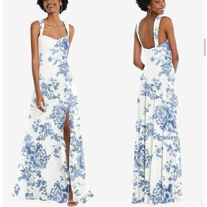 CONTOURED WIDE STRAP SWEETHEART MAXI DRESS IN
COTTAGE ROSE DUSK BLUE